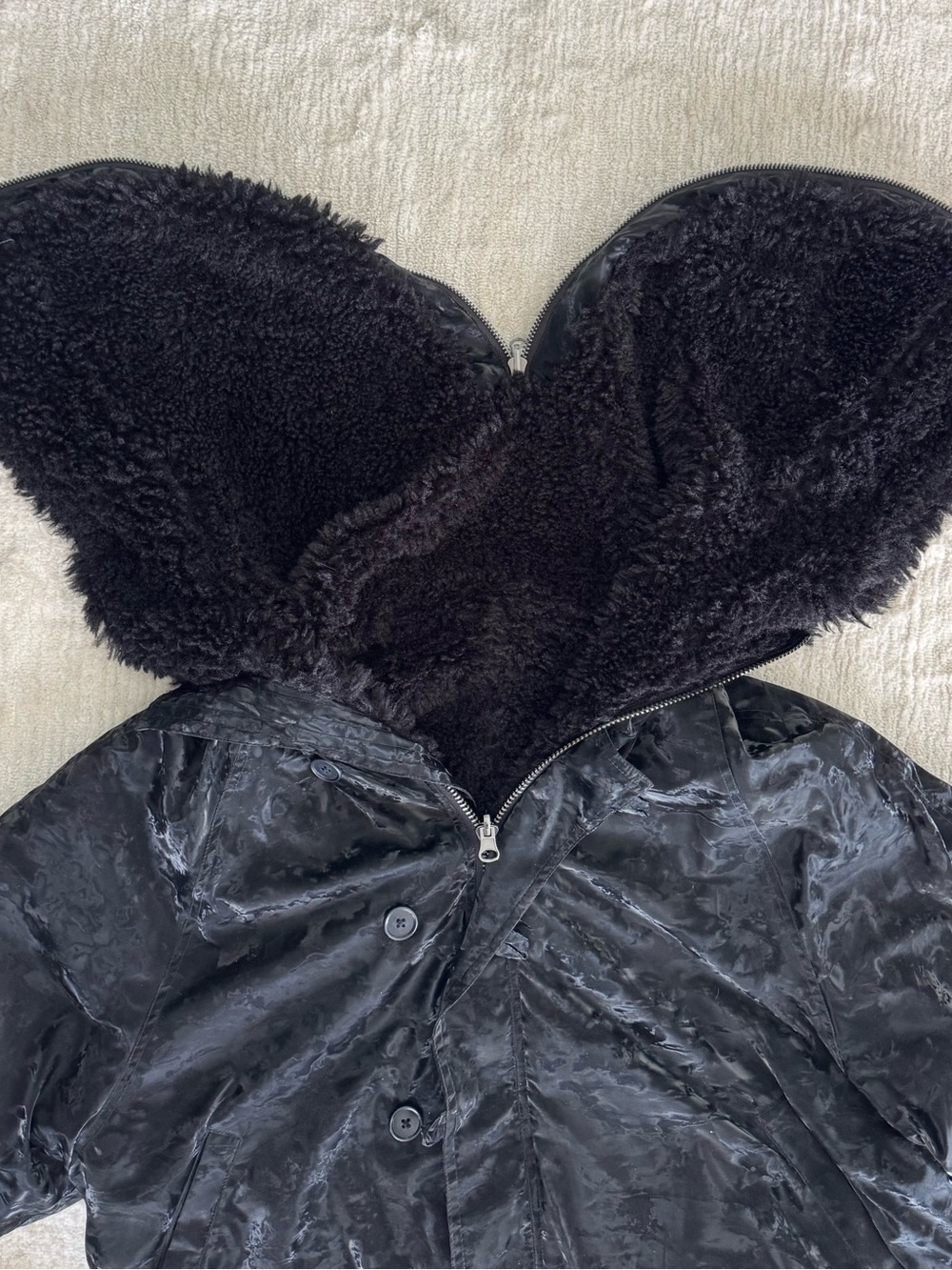 Fried Rice NYC Reversible Utility Coat | Unisex | Zip Hood | Sherpa - Picture 11 of 16